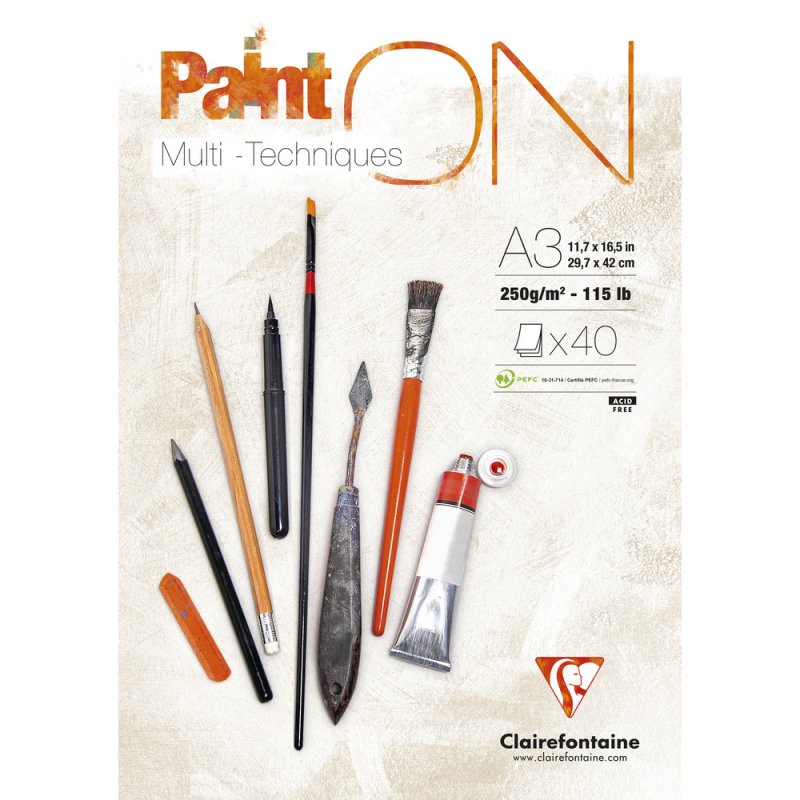 Clairefontaine Paint'On Multi-Technique Blok 250 g A3 - 40 blad