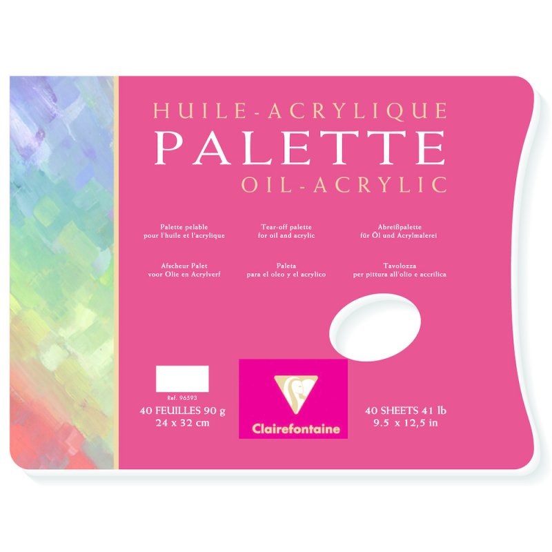 Clairefontaine Palette Olie/Acrylverf 90 g - 30 x 40 cm - 40 vel