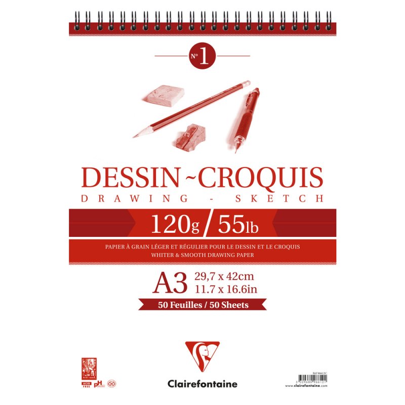 Clairefontaine Dessin-Croquis Schetsblok 120 g
