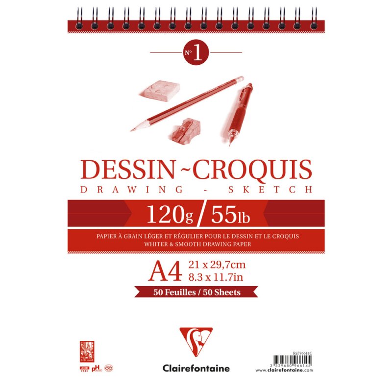 Clairefontaine Dessin-Croquis Schetsblok 120 g