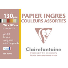 Clairefontaine Ingres Pastelpapier 24 x 32 cm - 12 vel assorti