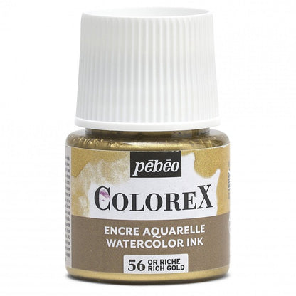 Pebeo Colorex Aquarelinkt 45 ml - 56 - Metaal Rijk Goud