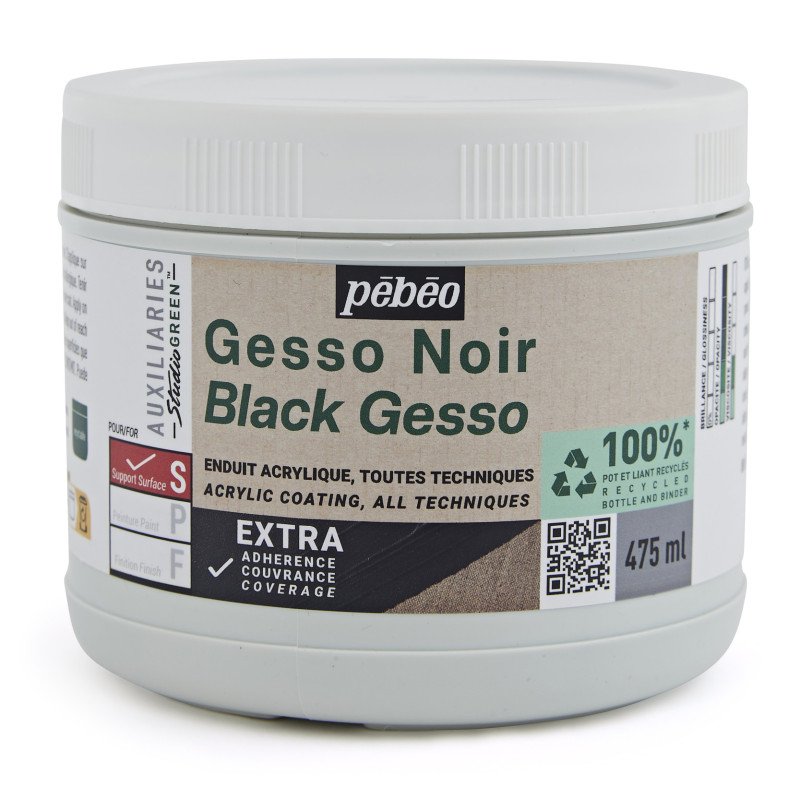 Pebeo Studio Green Gesso - Zwart - 475 ml