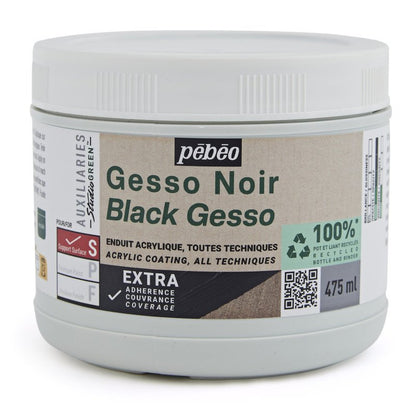 Pebeo Studio Green Gesso - Zwart - 475 ml