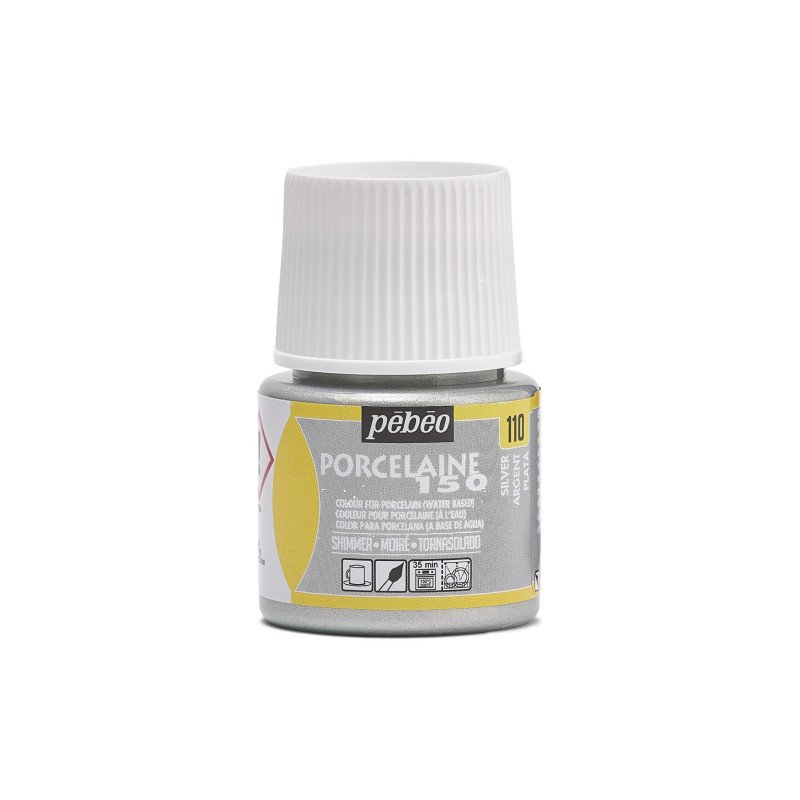 Pebeo Porcelaine 150 Moire Porseleinverf 45 ml - 110 - Zilver Moiré