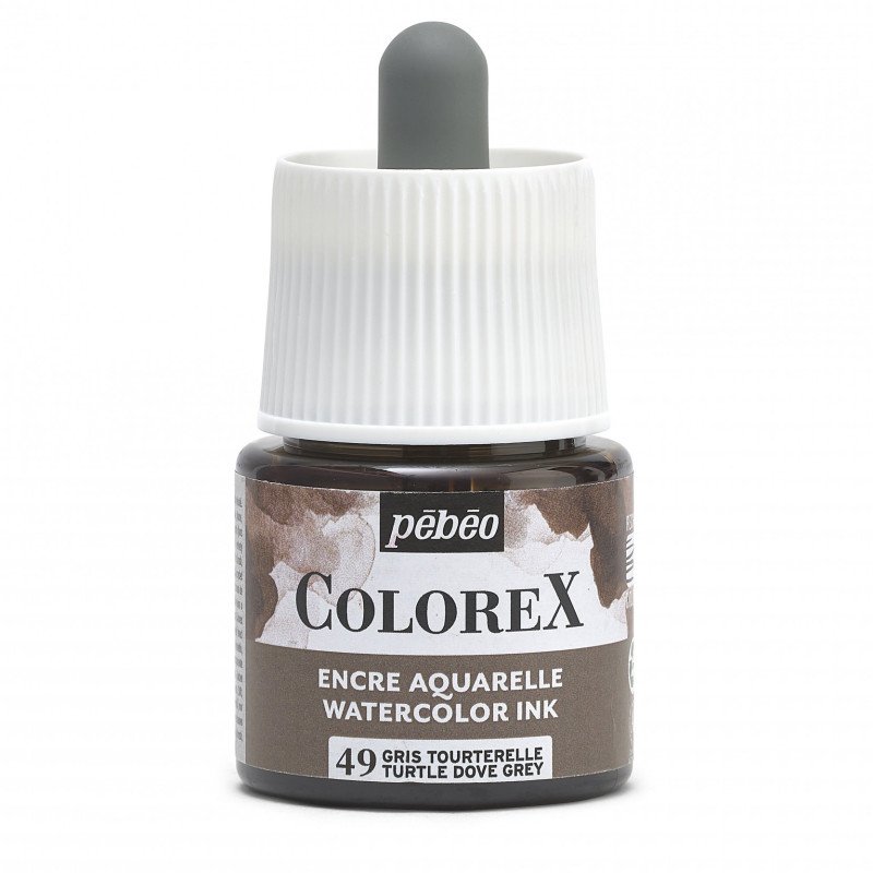 Pebeo Colorex Aquarelinkt 45 ml - 49 - Tortelduif Grijs