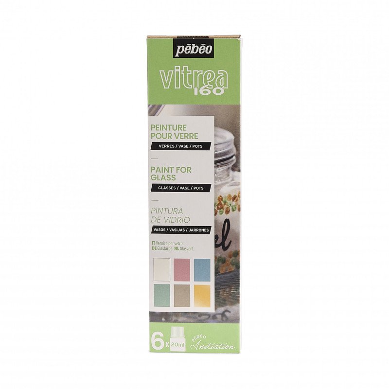 Pebeo Vitrea 160 Glasverf Sets - Pastelkleuren - 6 x 20 ml