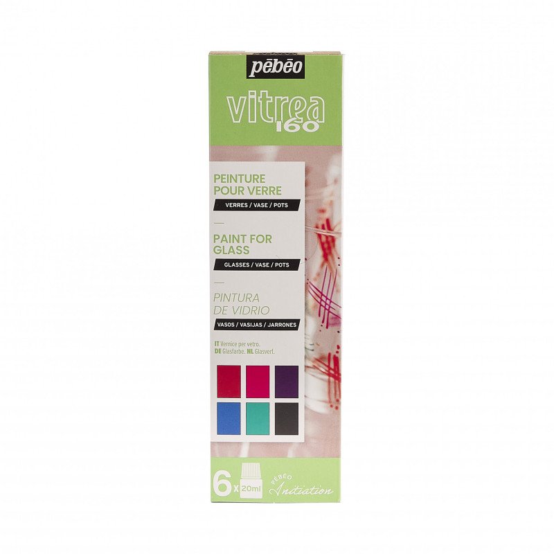 Pebeo Vitrea 160 Glasverf Sets - Initiatieset - 6 x 20 ml