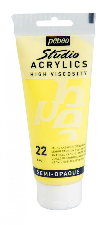 Pebeo Studio Acrylverf 100 ml - 22 - Cadmium citroengeel imitatie