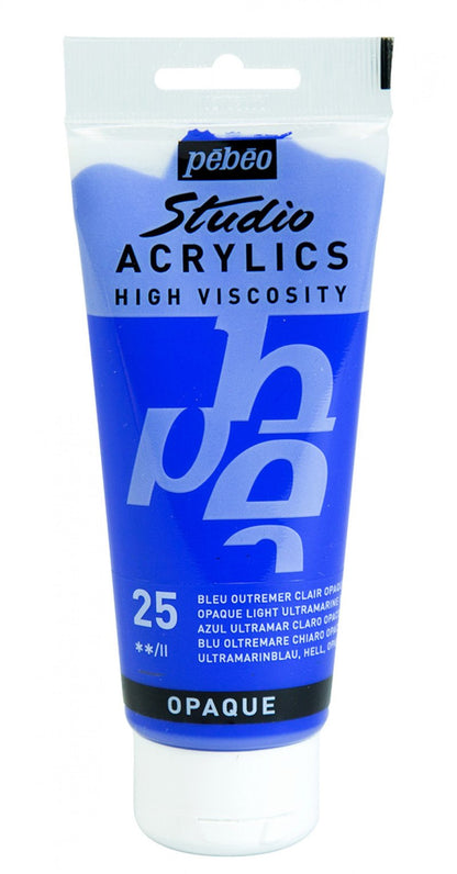Pebeo Studio Acrylverf 100 ml - 25 - Dekkend licht ultramarijnblauw