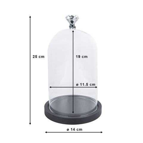 Clayre Eef 6GL2544 Stolp Transparant 14x25 cm — 2