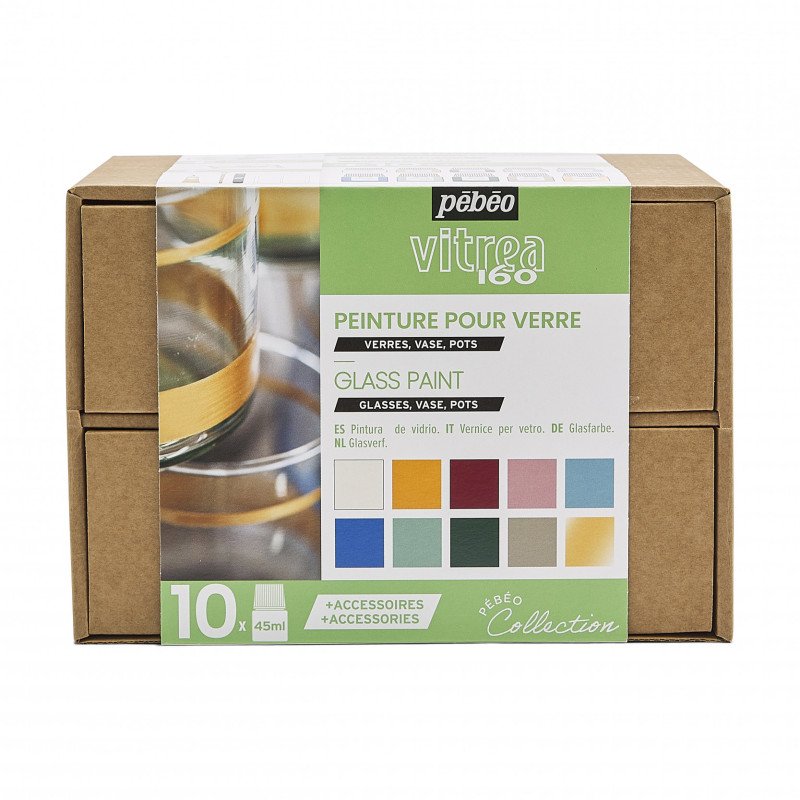 Pebeo Vitrea 160 Glasverf Sets - Workbox Studio Collection - 10 x 45 ml