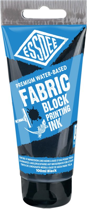 Essdee Fabric Block Printing Ink 100 ml - Essdee Lino Inkt (Drukinkt) voor stoffen, Zwart, 100ml