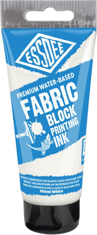 Essdee Fabric Block Printing Ink 100 ml - Essdee Lino Inkt (Drukinkt) voor Stoffen, Wit 100ml