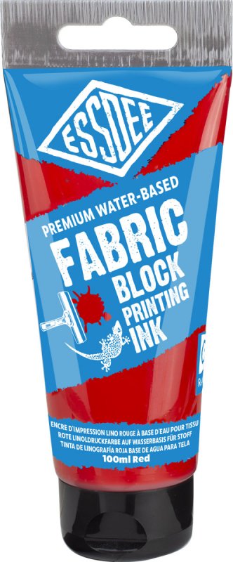 Essdee Fabric Block Printing Ink 100 ml - Essdee Lino Inkt (Drukinkt) voor Stoffen, Rood 100ml