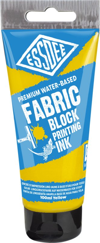 Essdee Fabric Block Printing Ink 100 ml - Essdee Lino Inkt (Drukinkt) voor stoffen, Geel. 100ml