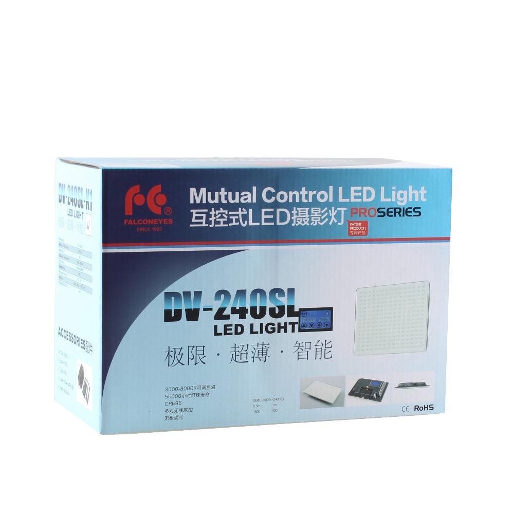 Falcon Eyes Bi-Color LED Lamp Set Dimbaar DV-240SL-K1 incl. Accu — 8