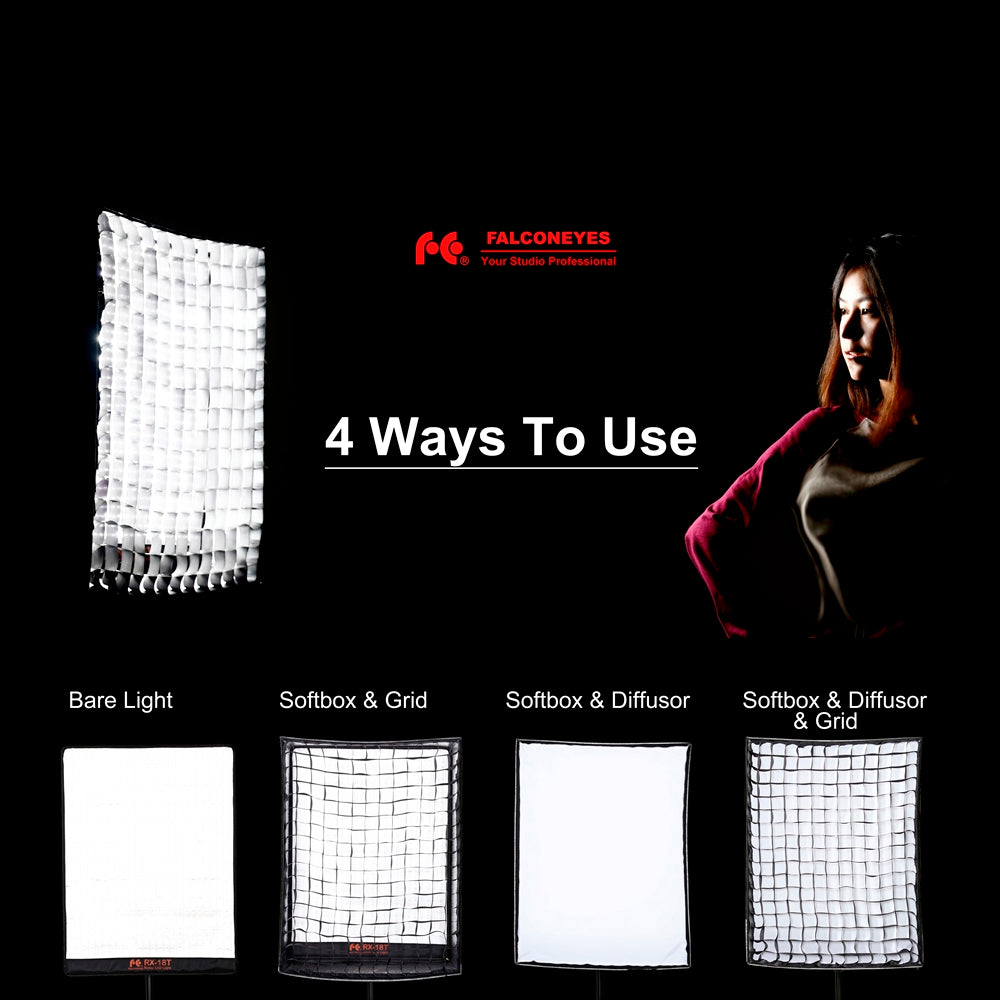 Falcon Eyes Softbox + Honingraat RX-SB36HC voor LED RX-36TDX — 6