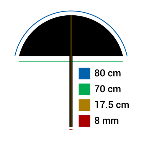 Falcon Eyes Flitsparaplu UR-32SL Sunlight/Zwart 80 cm — 2