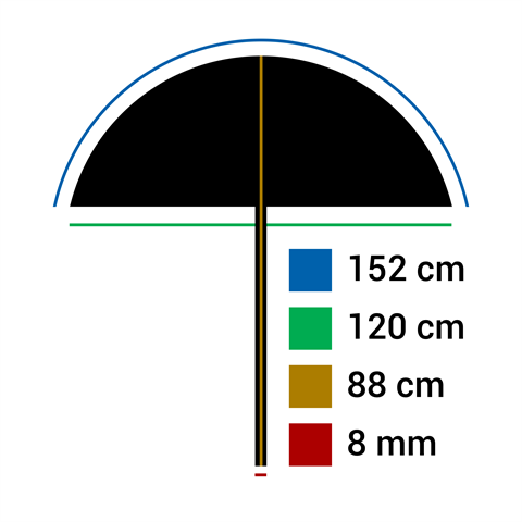 Falcon Eyes Flitsparaplu UR-60WB Wit/Zwart 152 cm — 6