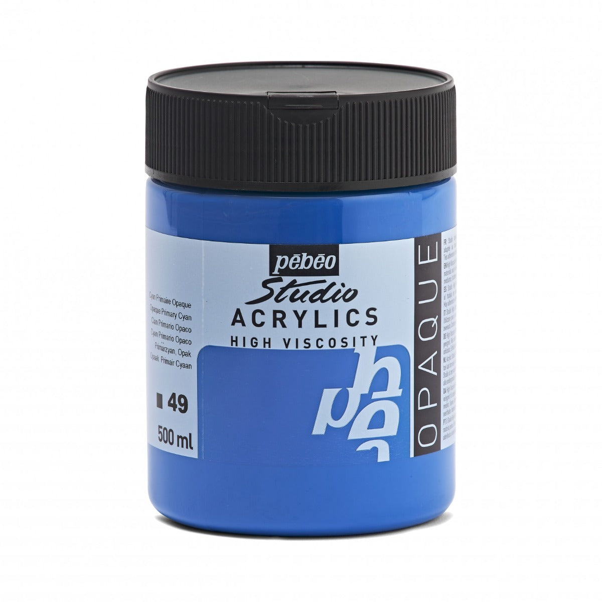 Pebeo Studio Acrylverf 500 ml - 49 - Dekkend Primair Cyaan