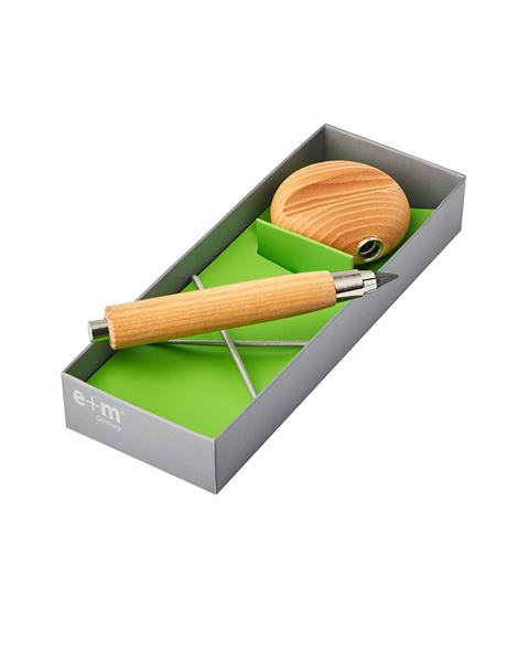 E+M Workbox geschenkdoos met essenhouten Workman-vulpotlood, ronde slijper en presentatiesteun