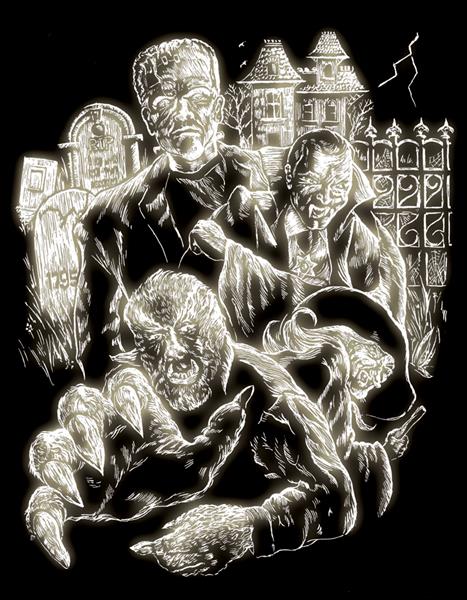 R&L Engraving Art A4 - Glow in the Dark - Monsters