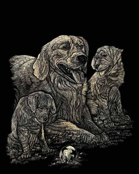 R&L Engraving Art A4 - Gold Foil - Golden Retriever