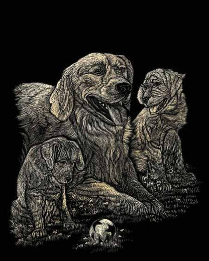 R&L Engraving Art A4 - Gold Foil - Golden Retriever