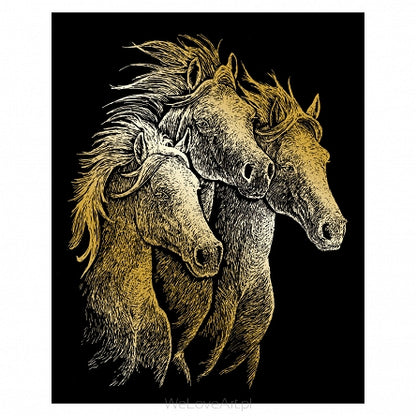 R&L Engraving Art A4 - Gold Foil - Horses