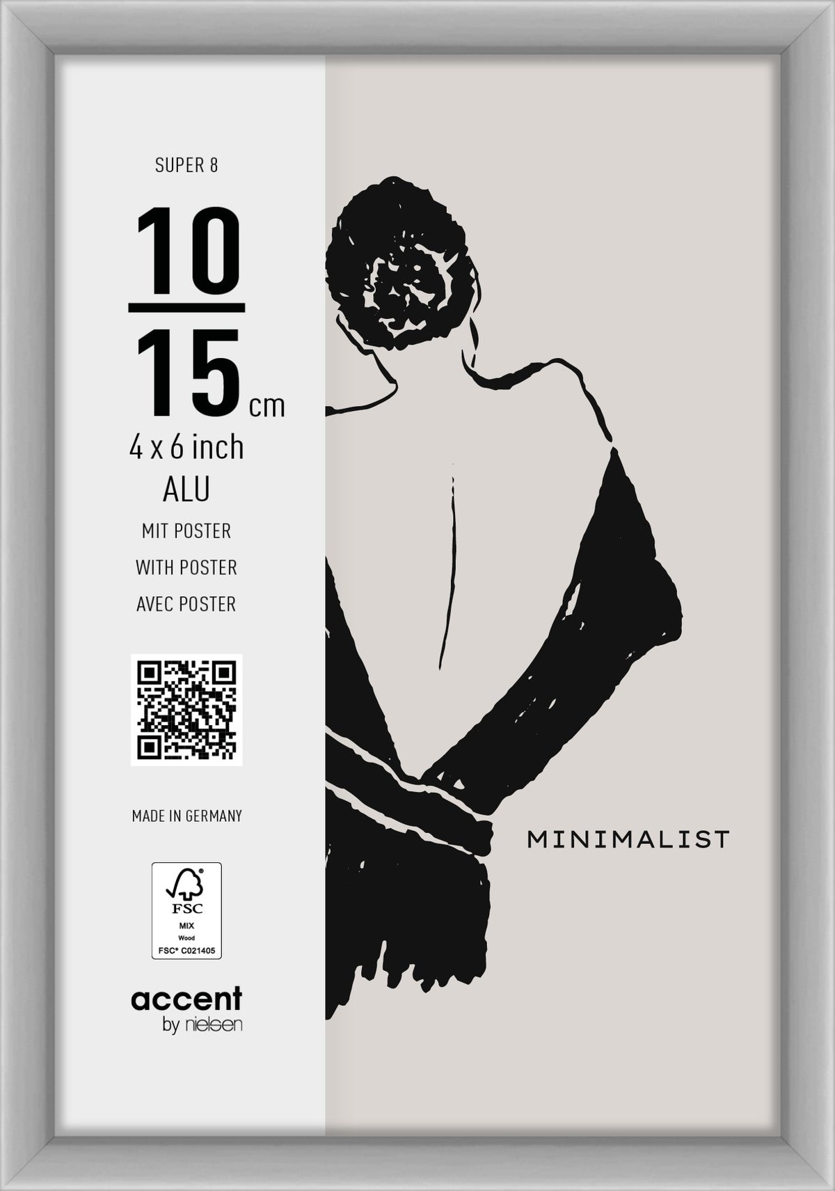 Nielsen Fotolijst 5411124 Super 8 Mat Zilver 10x15 cm