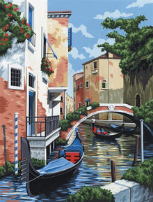 R&L Artist Canvas A4 Schilderen op Nummer - Venetian Scene