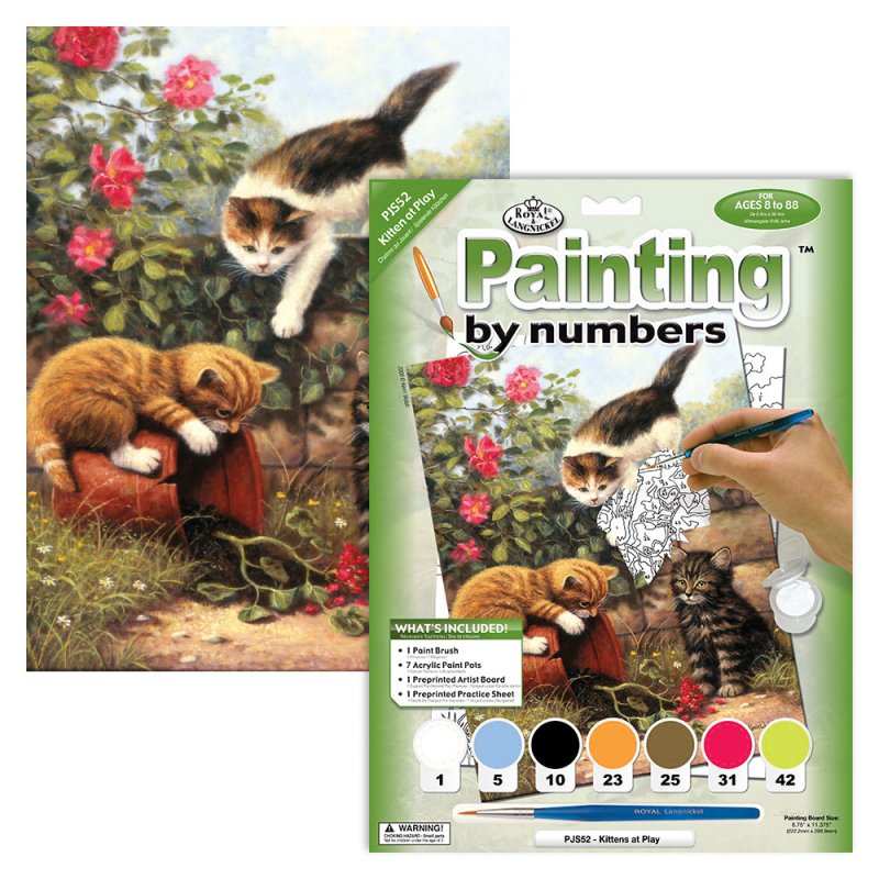 R&L Junior Small A4 Schilderen op Nummer - Kittens at Play