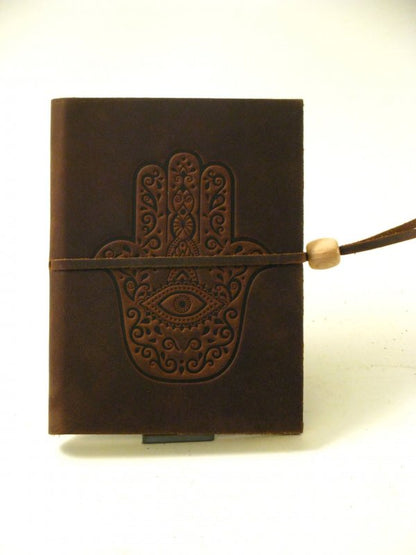 Calve's Leather Sketchbook - 16,5 x 12 cm - Grenskader - lange vetersluiting