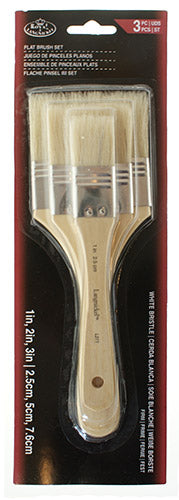 Royal & Langnickel Spalter en Brede Kwast Sets - 3 Pack - White Bristle Flat - Firm