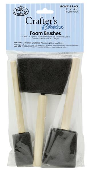 Royal & Langnickel Crafter's Choice Foam Brushes - Maten 1, 2 en 3 - 3 pack
