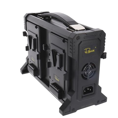Rolux Acculader RL-4KS voor 4 x V-Mount Accu — 4