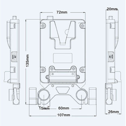 Rolux Mini V-Mount Battery Plate RL-AC13S — 5