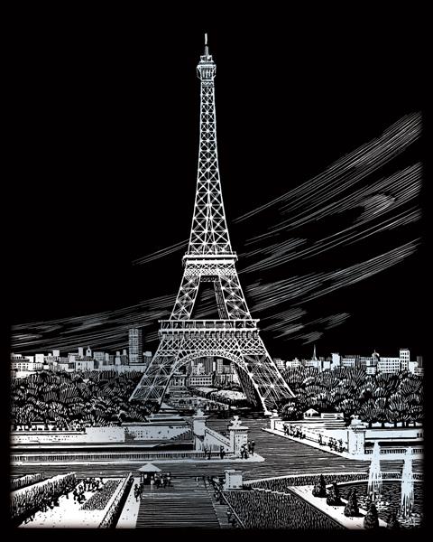 R&L Engraving Art A4 - Silver Foil - Eiffel Tower