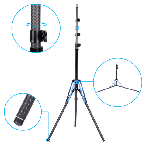 Sirui Carbon Statief DK18 Luchtgeveerd 1,8m — 7