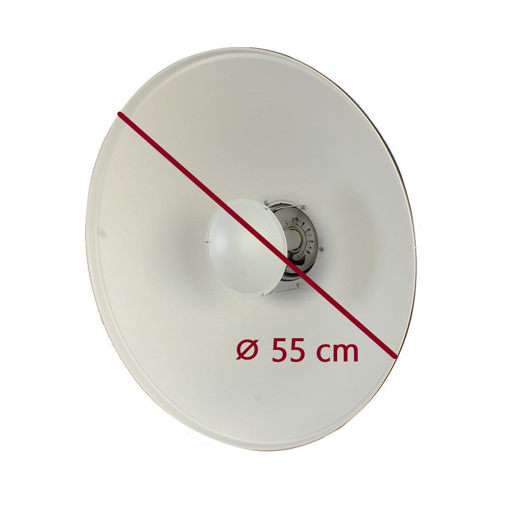 StudioKing Beauty Dish Wit SK-BD550W 55 cm met Honingraat — 2