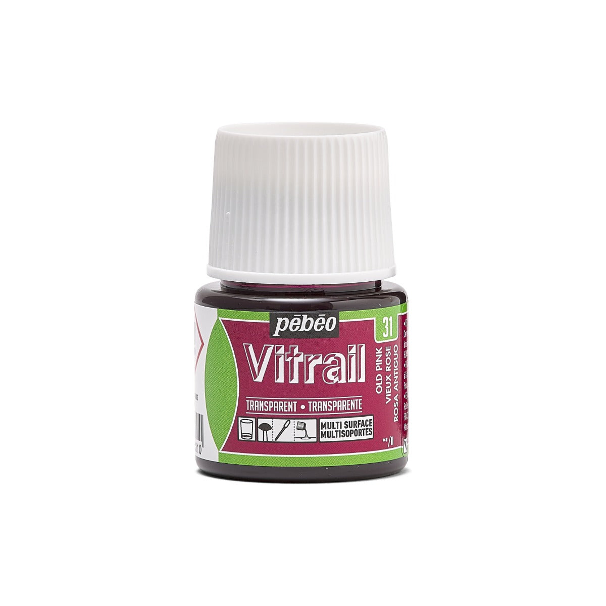 Pebeo Vitrail Transparante Glasverf 45 ml - 31 - Oud Roze